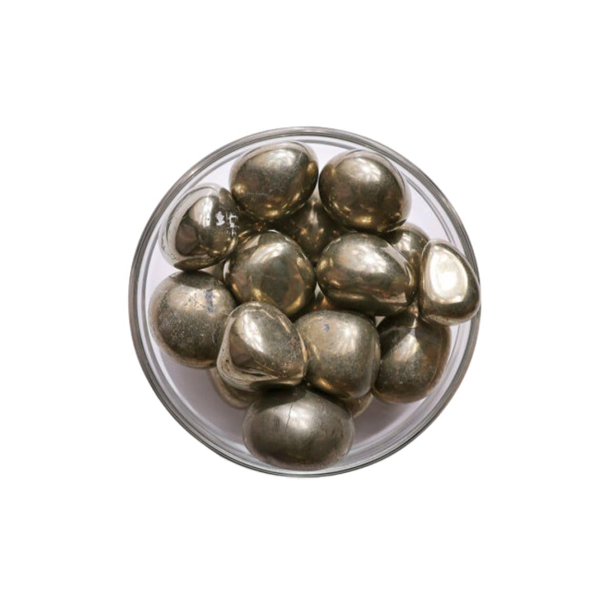 Pyrite Tumble Crystal for Reiki Meditation & Feng Shui (200 Gm) | Natural Gemstone for Wealth & Protection | Decorative Pebble Stones for Spiritual Decor & Housewarming Gift (3-8 Pcs)