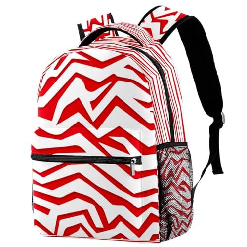 Sac à dos d'école ergonomique et grand sac de voyage zèbre rouge