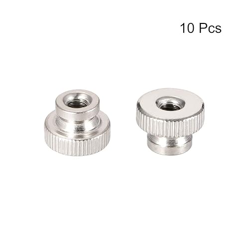 Miniatura 2 de uxcell Tuercas moleteadas, 10 piezas de perillas redondas de hierro M4x0.0.276 in para piezas de impresora 3D, tono plateado