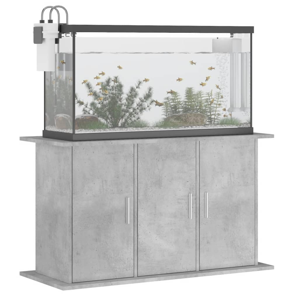 IKAYAA Mueble para Acuario 101 x 41 x 58 cm Soporte para Acuario Soporte para Tanque de Reptiles con Gabinete de Almacenamiento para Salón, Oficina, Recepción, Gris hormigón