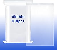 Vista 1 de Bolsas de polietileno con cierre de plástico transparente de 6 x 9 pulgadas con cierre resellable, paquete de 100