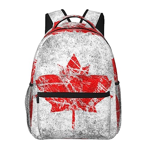 Sac à dos d'école léger avec motif feuilles pour filles et garçons