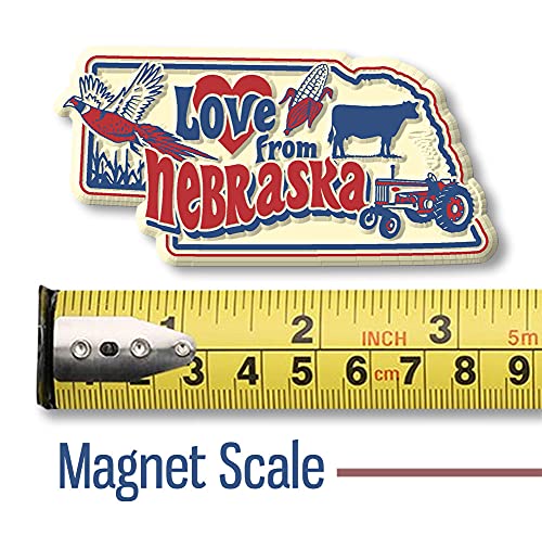 Imán vintage Love from Nebraska, 3.2 x 1.6 pulgadas miniatura 5