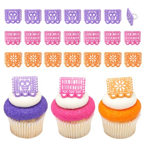 Décorations pour cupcakes Papel Picado pour réussir votre buffet Día de los Muertos