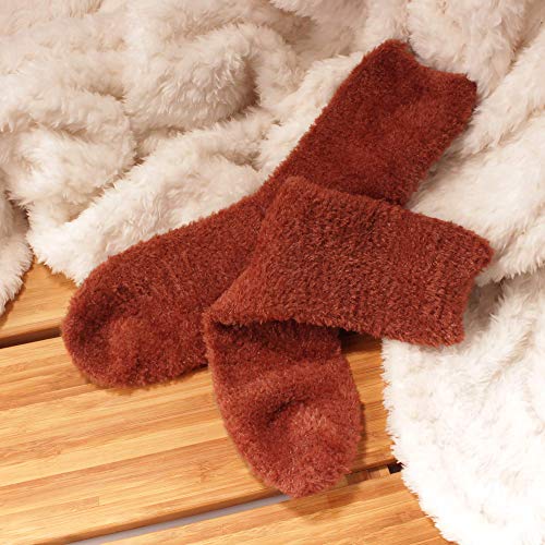 Image of BambooMN Women's Super Soft and Cozy Feather Light Fuzzy Socks - Multiple Color Options - Two Sizes - Value Packs