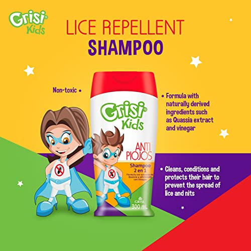 Grisi Kids Cleansing And Lice Repel Shampoo, Helps With The Appearance Of Lice, Quassia Extract, Conditions Hair, 10.14 Fl Oz, 2 Bottles. #TOP2