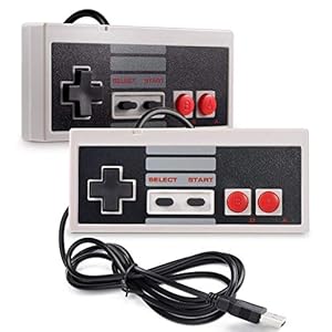 2 Pack USB Gamepad Controller for NES Emulators,Plug-and-Play NES-style Game Controller for PC Mac Raspberry Pi,Wired Retro Joystick for Emulators