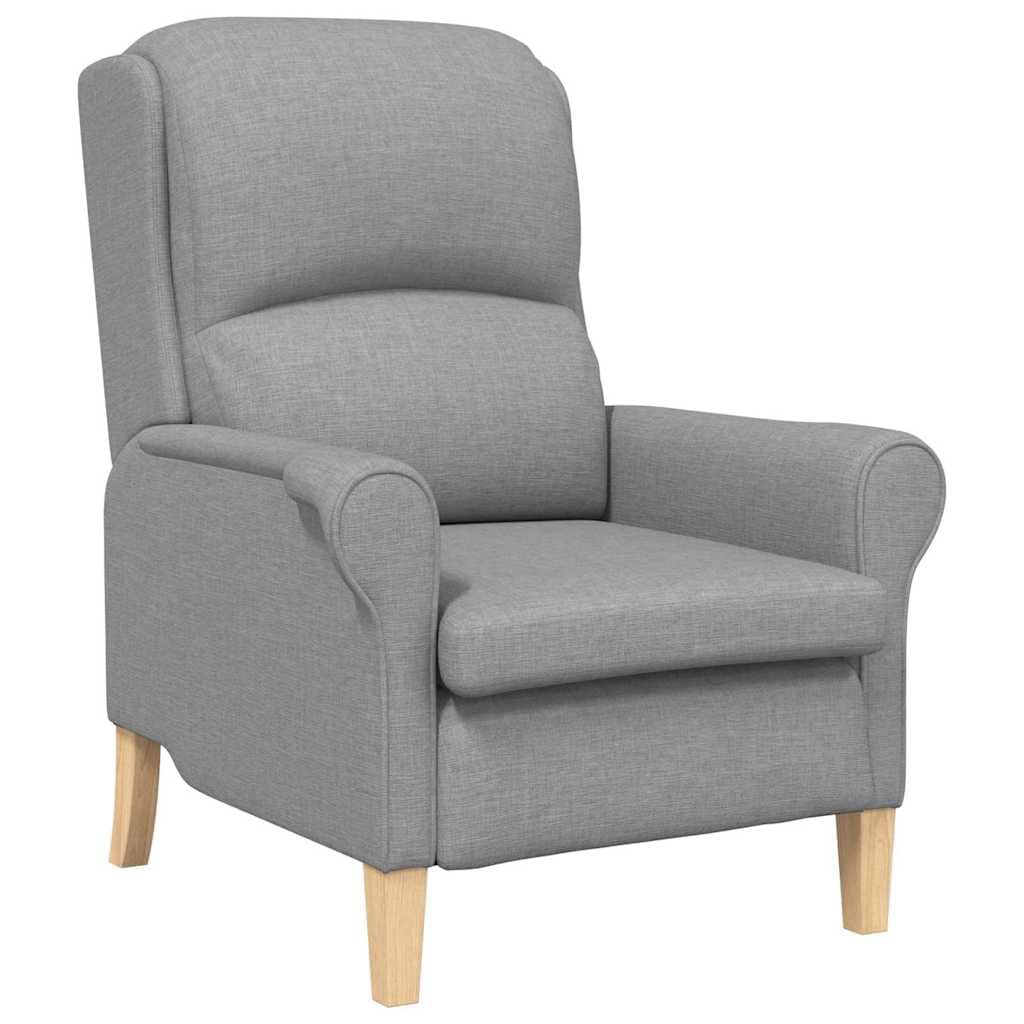 Poltrona Grigio Chiaro Tessuto Moderno Con Telaio Legno Ingegneria E