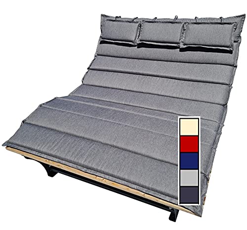 XXL Auflage mit 3X Kopfkissen für Waldsofa Traumliege Sonnenliege...