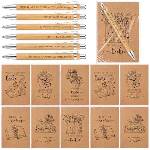 Stylos en bois pour amateurs de livres avec carnets de bibliothèque 20 pcs