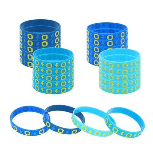 SAVITA 24pz Braccialetti in Silicone, Braccialetti Blu con Personaggi Cartoni Accessori Decorativi Divertenti e alla Moda per Feste Tema e Compleanni
