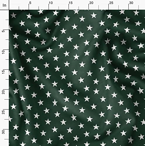 Image of Soimoi Green Viscose Chiffon Fabric Stars Star Printed Craft Fabric by The Meter 42 Inch Wide