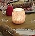 Single White Alabaster Candle Holder - Egyptian Tealight and Votive Candles Holders with Amber Glow for Home Décor - Natural Stone Soothing Tranquil