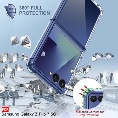 Image of TheGiftKart Crystal Clear Back Cover Case for Samsung Galaxy Z Flip 7 5G | Shock Proof 360 Protection | Hard Clear Back Cover Case for Samsung Galaxy Z Flip 7 5G (PC & TPU, Transparent Bumper)