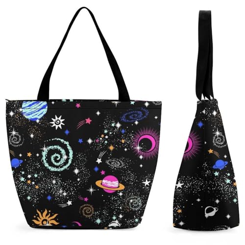 Sac à main galaxie femme grand sac de shopping et voyage à épaule