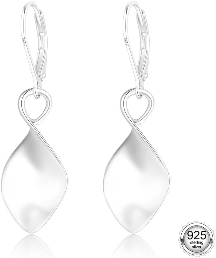 Ritach Solid 925 Sterling Silver Dangle Earrings for Women Hypoallergenic Dainty Small Silver Drop Earrings Jewelry Gifts