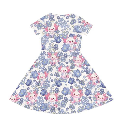 Image of Short Sleeve Dress for Girls with Pockets Cute Toddler Girl Clothes Summer 2-12