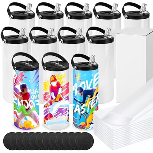 Joyclub 12 Pack Sublimation Water Bottles 20 oz Tumblers Leak-proof