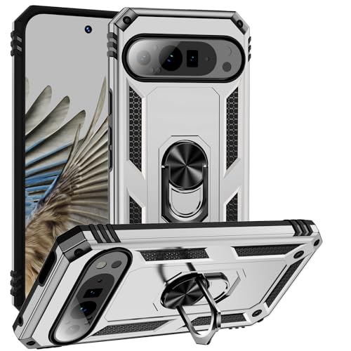 Pelanty for Pixel 9 ケースリング for Google pixel9 Pro 背面カバー 人気TPU+PC アーマーカバー 360°回転 車載ホルダー対応 耐衝撃 横置きスタンド機能 グーグル ピクセル9/ 9プロ スマホケース 全面保