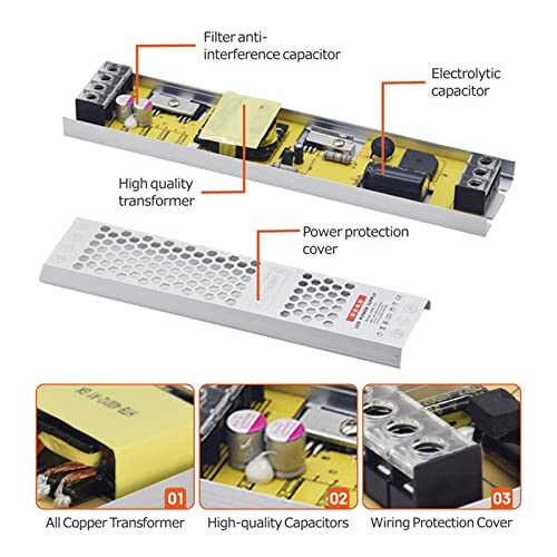 Transformador de fuente de alimentación ultrafino de 24V y 200W para tira LED 5