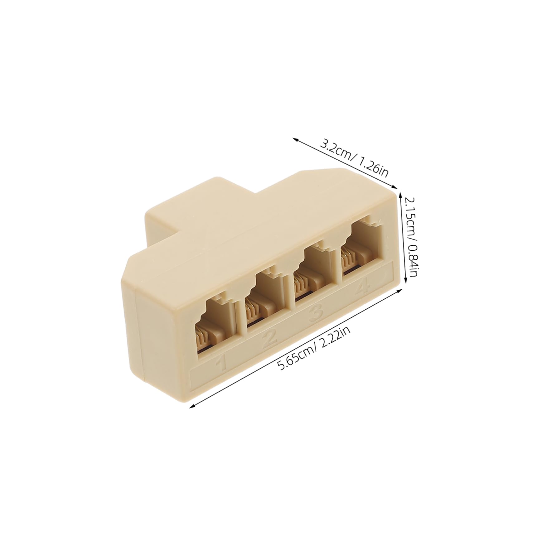 ARTIBETTER Enhance Your Office 4pcs 6p4c Landline Splitter Multi-Device Adapter Abs Easy to Use