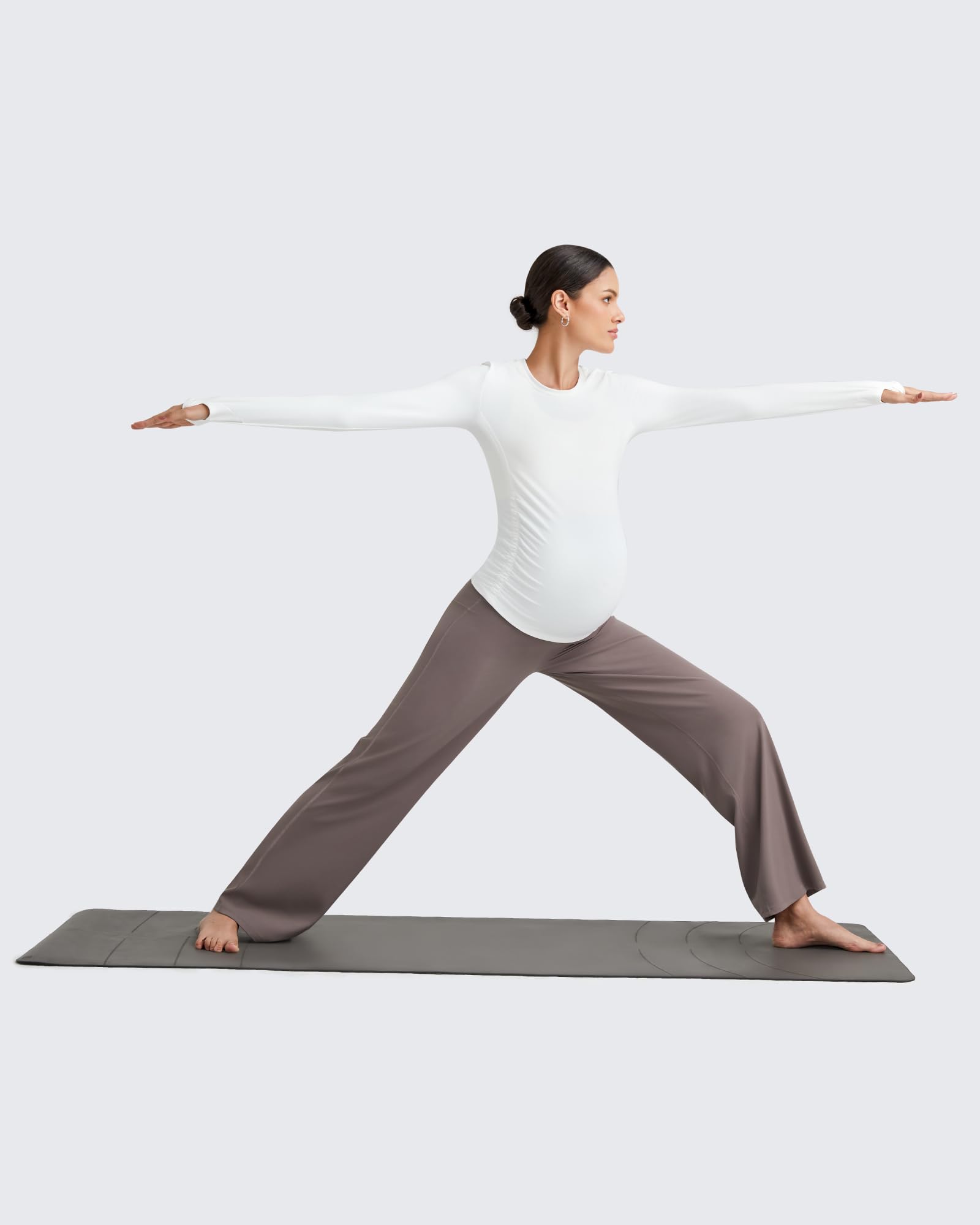 G4Free BareFeel Pantalon de yoga extensible sur le ventre pour femme enceinte | Couverture anti-chocs, jambes larges, mélange de lycra, extrêmement doux, toucher semblable à la peau
