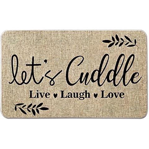 NYDECOR Welcome Mats for Front Door Rustic Farmhouse Home Door Mat Quote Let's Cuddle Doormat Live Laugh Love Floor Mat Non Slip Rubber Entrance Rug for Indoor Outdoor 17x28 inch Cover