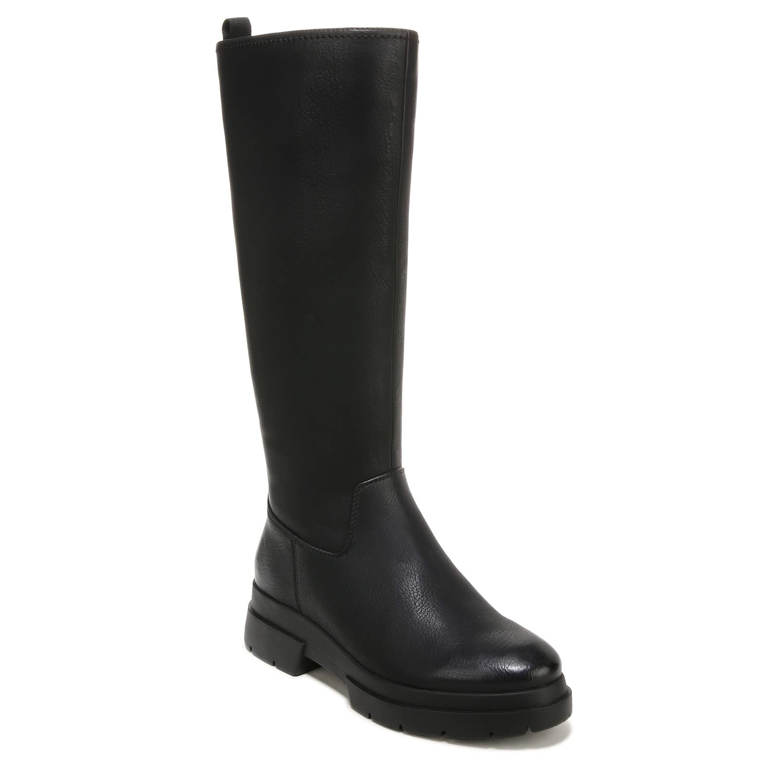 Naturalizer SOUL Womens Orchid Chunky Bottom Knee High Boot Black Smooth Wide Calf 6 5 M