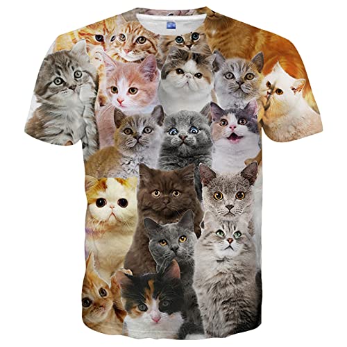 Yasswete - Maglietta a maniche corte, unisex, con stampa 3D - - XL