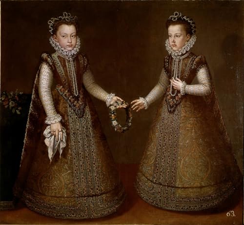 Póster de Sánchez Coello Ritratto di Isabella e Caterina decoración de paredes 60x90cm