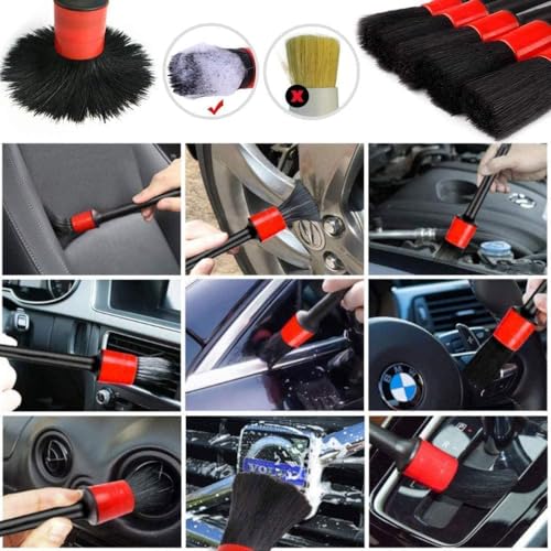 Image of Car Detailing Brush Set, Exterior Interior Car Detail Kit Auto Cleaning Brush for Wheels Detail Brushes, Wheel Brush, Wash Mitt,Vent Brush,Wax Applicator Pads,Towels,Wire Brushs (15 PCS)