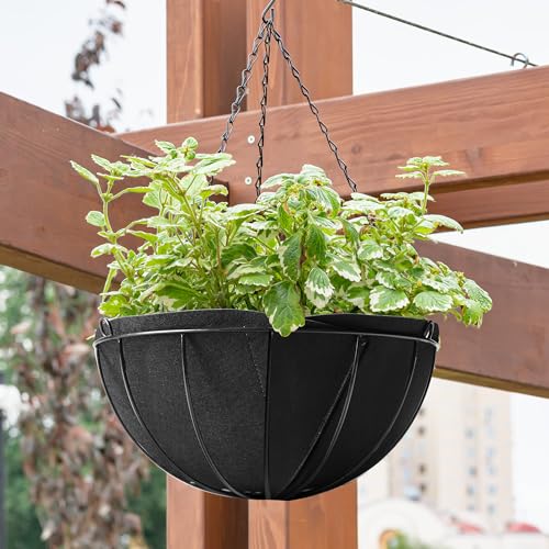 Adnee 3 Pcs 12 Inch Fabric Planter Basket Liner-Felt Flower Pot Liners-Hanging Plant Basket Fiber Insert for Garden Wall Hanging Planter Flower Vegetables(Round) - Thumbnail 6