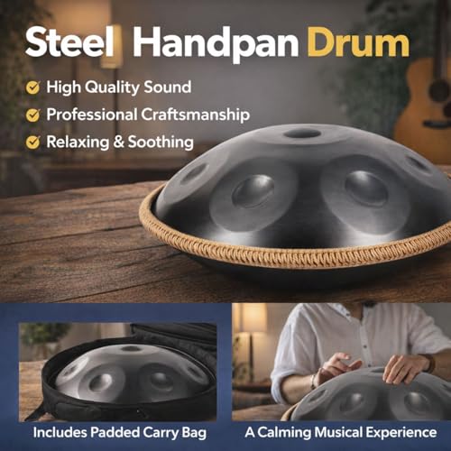 Handpan Drum 22 Inch D Minor 9/10 Notas Nitrided Steel miniatura 2