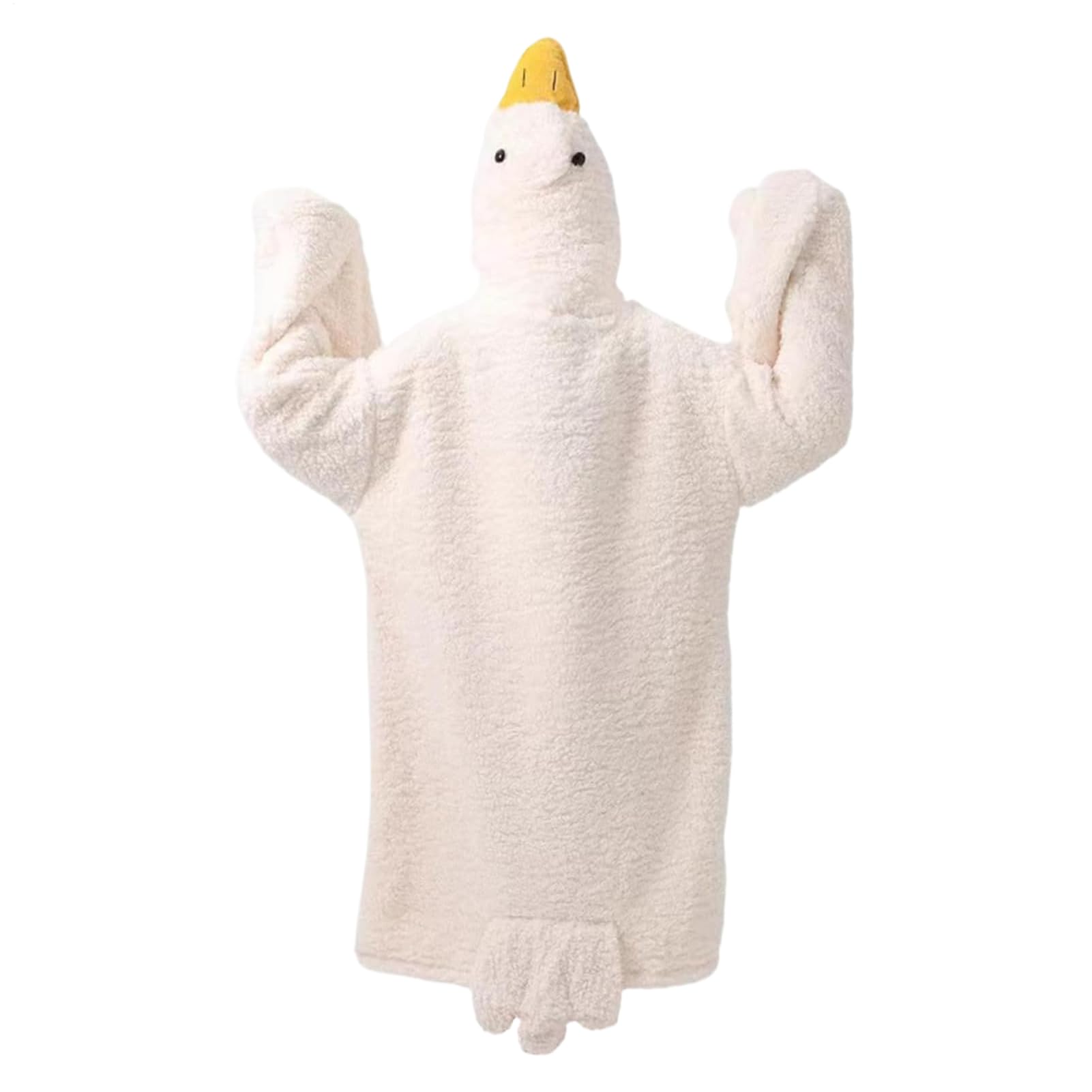 Mono de pato, manta con capucha de pato de gran tamaño, cálida y con mangas, pijama cálido de invierno
