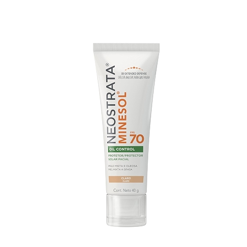 Neostrata Minesol Protetor Solar Facial Oil Control, Claro, FPS 70, 40g