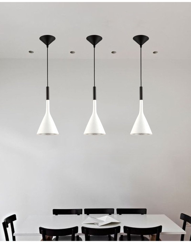 Lustre LED rétro en ciment blanc pour bar et restaurant élégant GZ