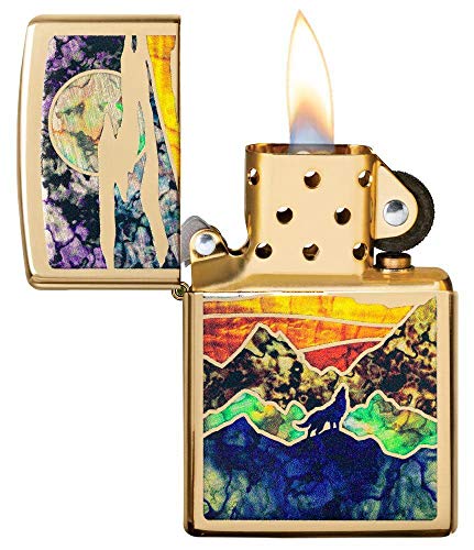 Encendedor Zippo Howling Wolf Latón miniatura 3