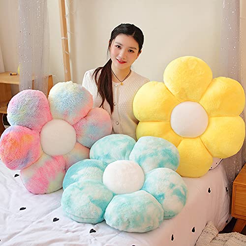 Lannery Flower Plush Throw Pillows, Flower Floor Pillow Seating Cushion Toy For Reading, Room, Watching Tv (19.7", Yellow-2) #TOP1