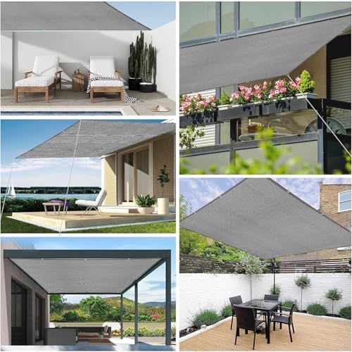 Toldo vela de sombra 120x200 transpirable gris claro para pérgola de jardín 3