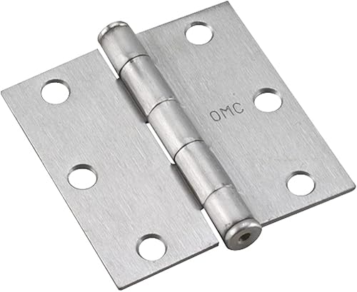 Richelieu 820BCB Onward (Paquete de 2) Bisagra de embutir completa de 3 pulgadas (76 mm) para puerta interior, esquina cuadrada, acabado cromado