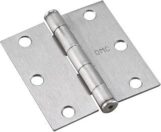 Richelieu Hardware 820BCB Onward Full Mortise Butt Hinge for Interior Door, Square Corner, 3-inch (76 mm), Brushed Chrome Finish, 2 Pack