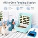 HERCOCCI Rabbit Hay Feeder and Water Bottle Set, 500ml Bunny Water Dispenser with Food Bowl, 2-in-1 Hay Rack Feeder for Guinea Pig, Chinchilla, Hedgehog, Small Animals