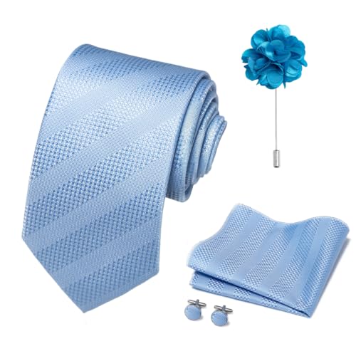 Image of joy alice 70 Colors Ties Set Men Mixed Color Necktie Handkerchief Cufflinks Brooch 3.15 Formal