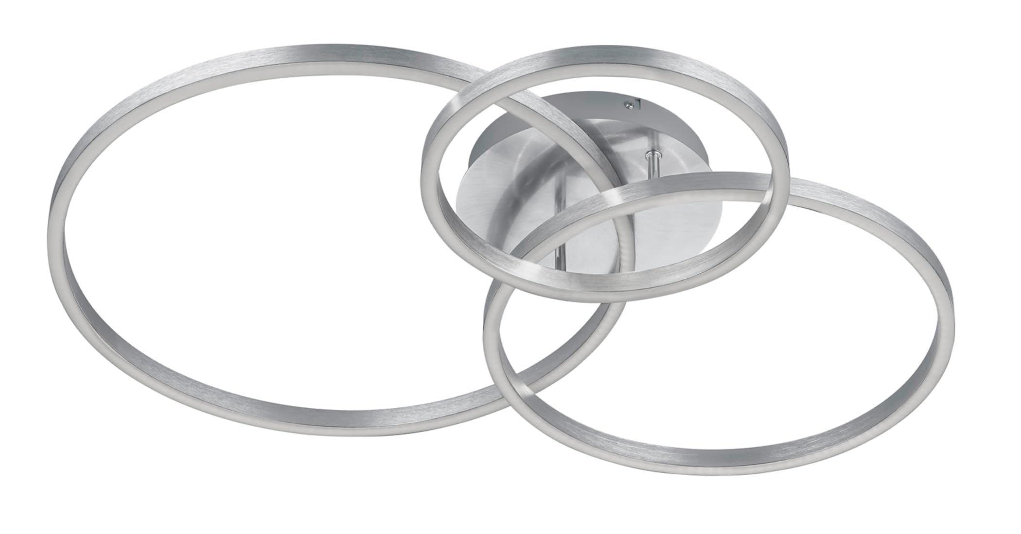 TRIO, Ceiling Light, Winona incl. 1 x LED,SMD,28,0 Watt,2700-6500K,3200 Lm. incl. 1 x LED,SMD,10,0 Watt, Body: Metal, Matt Nickel L:78 cm, L:60 cm, H:11.5 cm