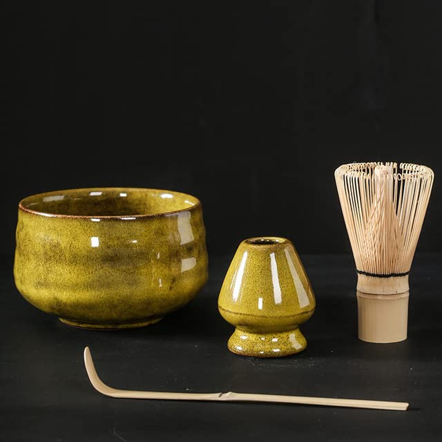 4 Pezzi Set Matcha Giapponese Frusta Cucchiaino Set da tè Negozio di Bevande per Interni Strumenti per la Preparazione del tè Accessori Regali di Compleanno