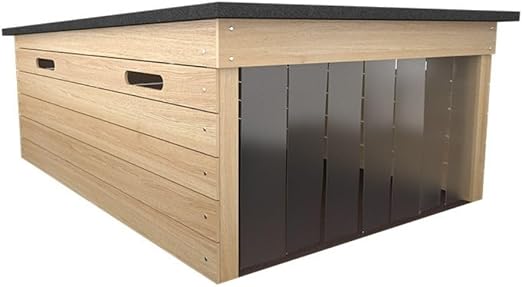 Lawnmower Garage Storage Shed - The Cube Large, 41x29x20in, Removable Curtains (Nature)