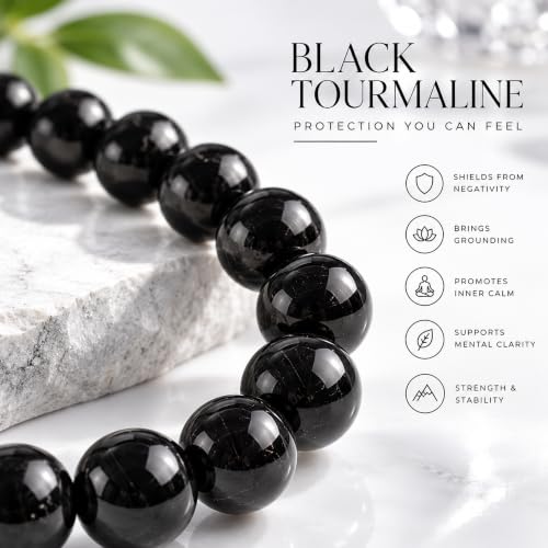 REBUY Black Tourmaline Bracelet 8mm, Pack of 1 - Image 6