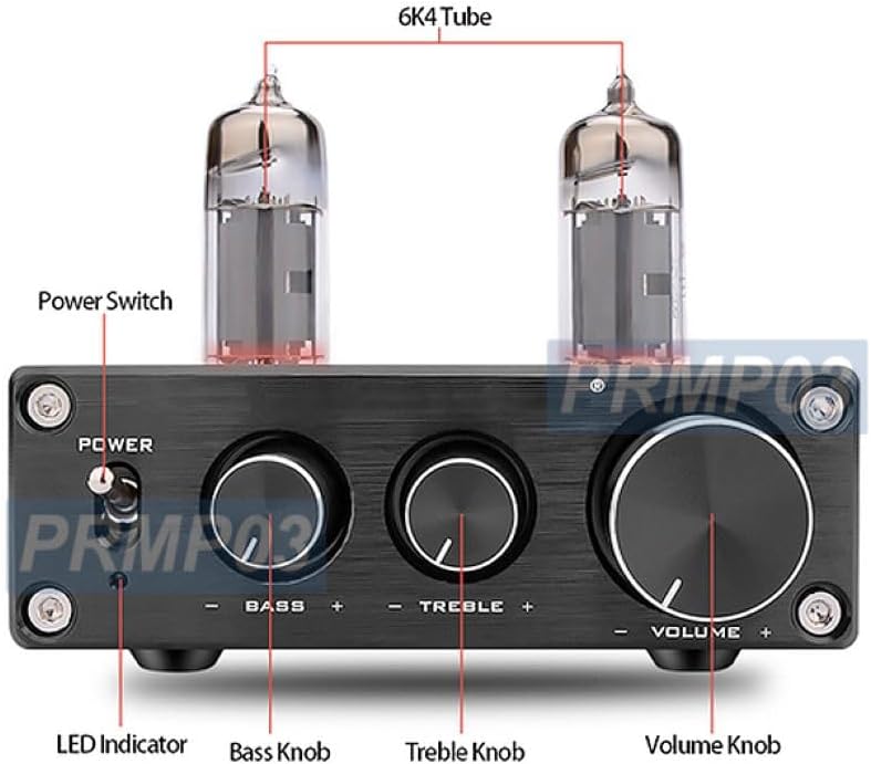 Premium Vacuum Tube Preamplifier with Volume Treble Bass Control