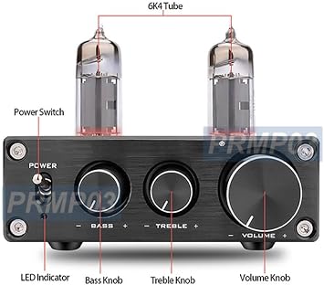 Premium Vacuum Tube Preamplifier with Volume Treble Bass Control