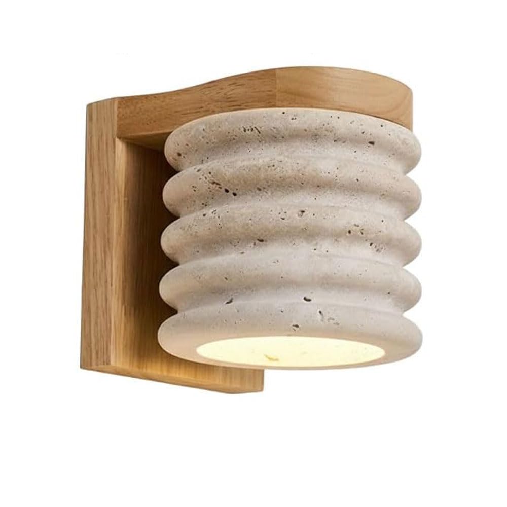 GUOGUOSM Hard Wire Connection Wall Lamp, Modern Industrial Style Natural Yellow Travertine Wall Light, G9 Screw Indoor Wall Sconce, Dining Room Bedside Corridor Decorative Light Fixtures